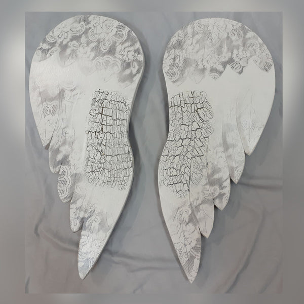Grey on White Angel Wings